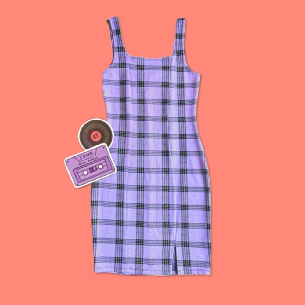 Olivia Rodrigo Inspired Body Con Y2K Plaid Dress